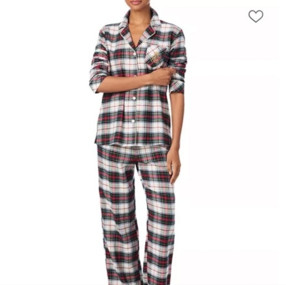 Lauren Ralph Lauren Other - NEW Lauren Ralph Lauren Ivory Red Plaid Pajama Pants Set Size Large